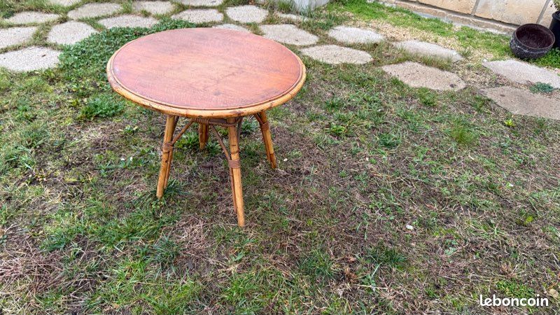 Table basse rotin vintage (image 7)