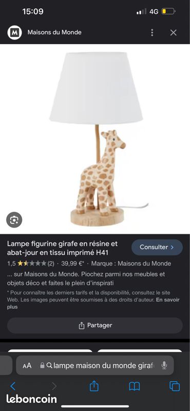 Lampe maison du monde (image 1)