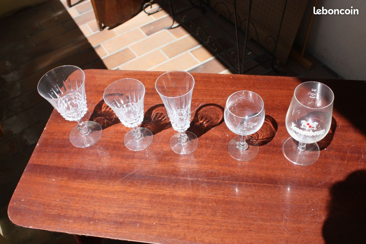 Verres Cristal d'Arc taillées et autres (image 2)