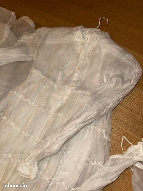 Ensemble voile, sac noeud er Robe de communion vintage blanche (image 4)