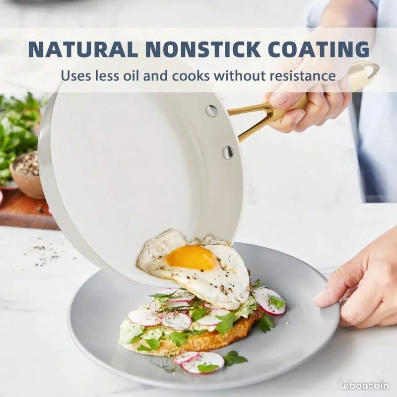 RIOVARM - Batterie De Cuisine 5 Pièces Inox Avec Couvercles | Compatible Induction & Four | Antiadhésif Sans PFOA