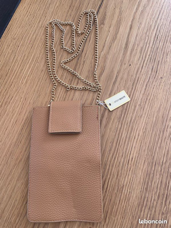 ÉTUI TÉLÉPHONE à BANDOULIÈRE NEUF COULEUR CAMEL (image 2)