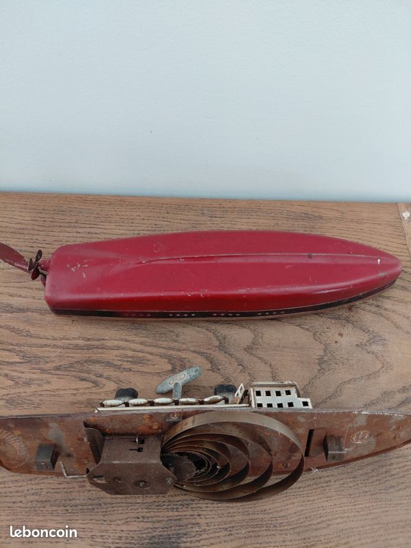 JOUET ANCIEN - Canot Jep Ruban bleu n915/0,boite et clé d'origine EUR 270,00 - FR