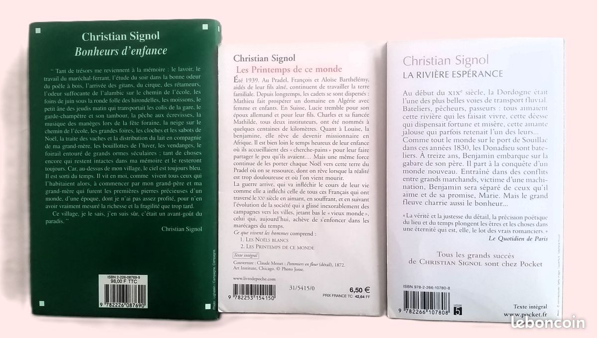 Lot 3 livres Christian Signol (image 2)