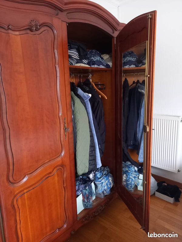 Armoire chambre vintage merisier (image 8)