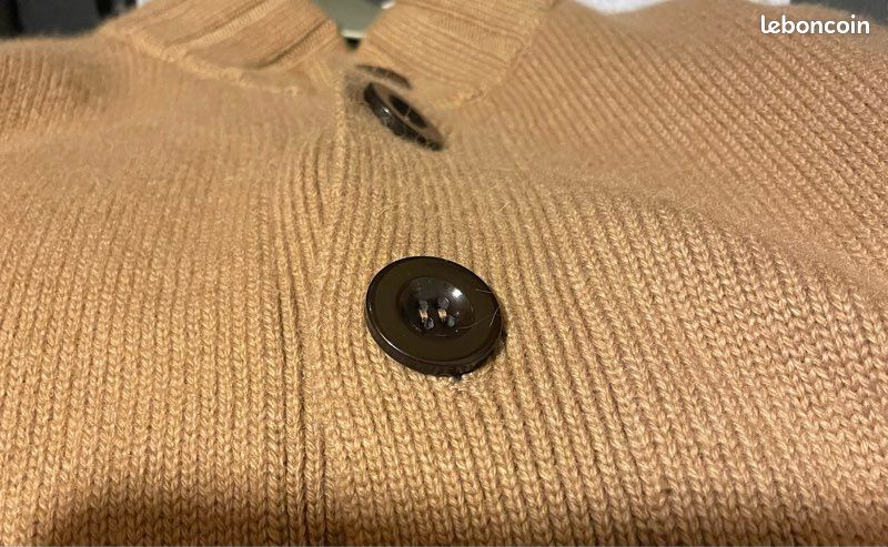 Gilet En Pure Laine Vierge Bernard Taille 44 - Neuf Sans étiquettes, Motif Pied-de-poule Beige