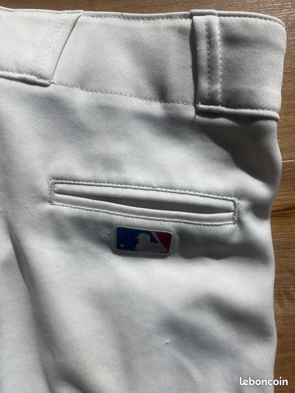 Pantalon De Baseball Jeunesse Alleson Athletics – Blanc, Taille M, Tuyauterie Bleue