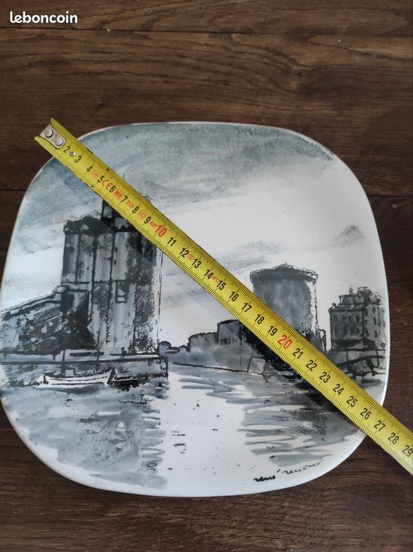 Assiette décorative Carré René Renaud La Rochelle (image 4)