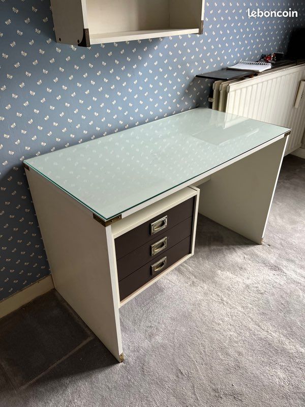 Bureau vintage + plateau en bois 110x55 (image 8)
