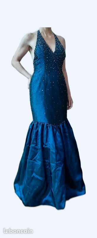 Robe longue de soirée glamour dos nu taille 38 - neuve (image 1)