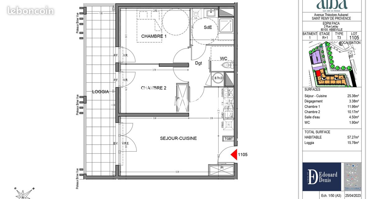 Appartement 3 pièces 57 m² · à Saint-Rémy-de-Provence · 57 m² · 970 €