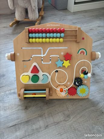 Tableau Montessori Do-Electr - Planche Sensorielle Bois Avec 10+ Activitès - Pour Enfant 1-3 Ans