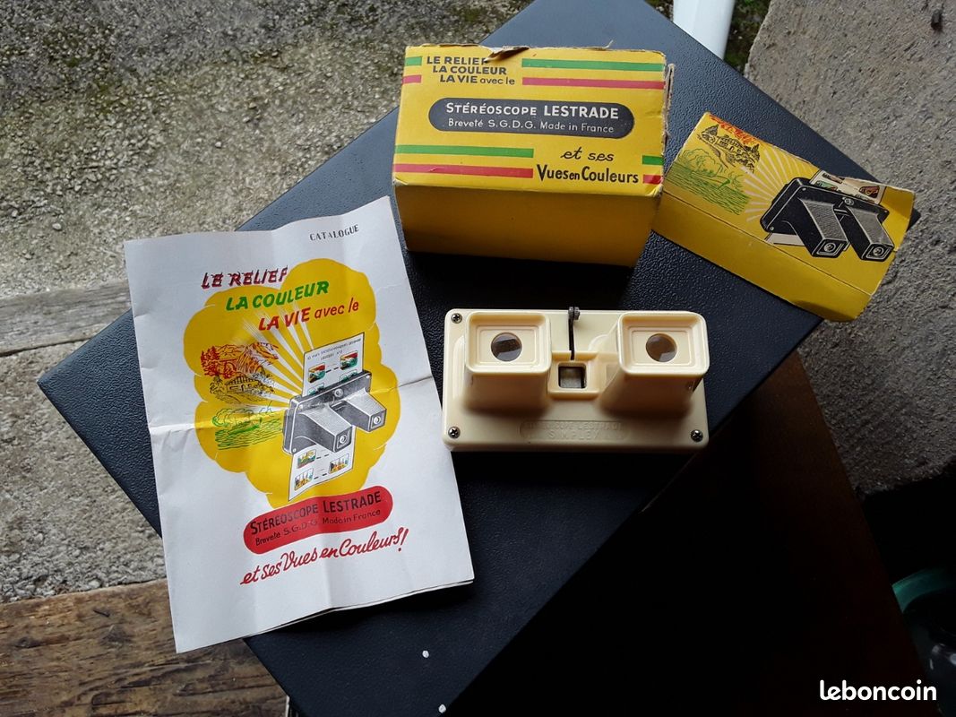 Stereoscope lestrade ancien jouet tbe vintage boite abîmée , avec notice collection (image 1)