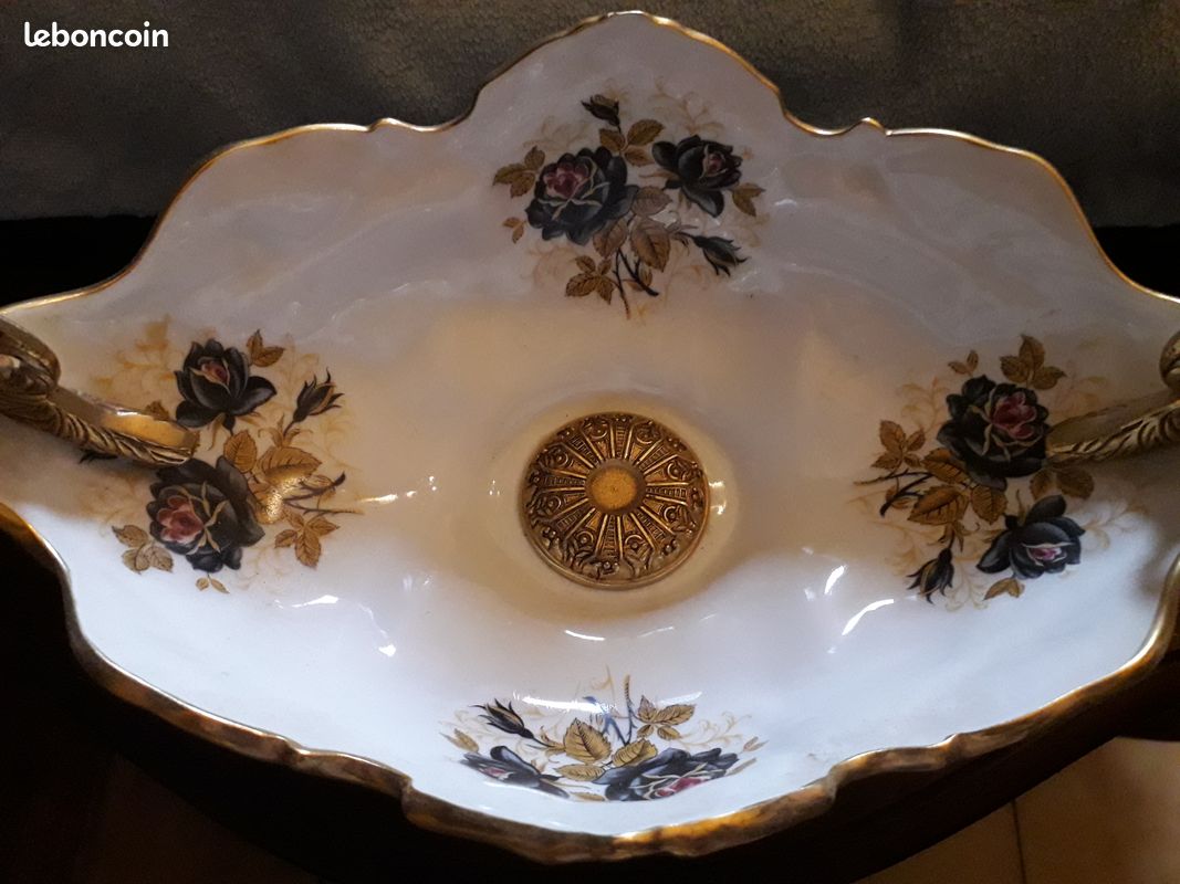 Centre de table porcelaine et bronze ancien (image 5)
