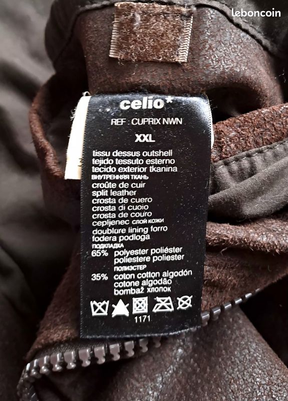 Veste Celio Marron Taille XL - Neuve Sans étiquettes, Coupe Slim, Boutonnage, Homme