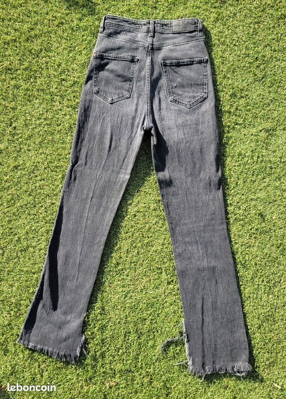 Jeans Coupe Jeans Noir Femme Zara FULL LENGTH TRF MID-RISE WIDE