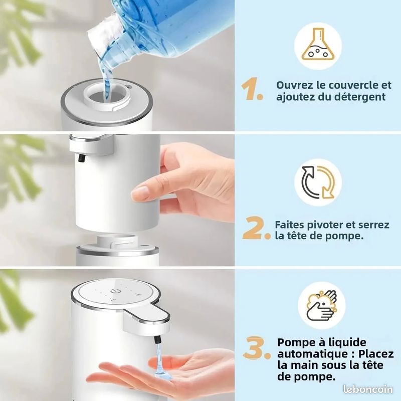 Distributeur De Savon Automatique, 300ml Distributeur Savon Automatique Sans Contact Avec Capteur Infrarouge Pour Maison Bureau Hopital Hotel 87818867