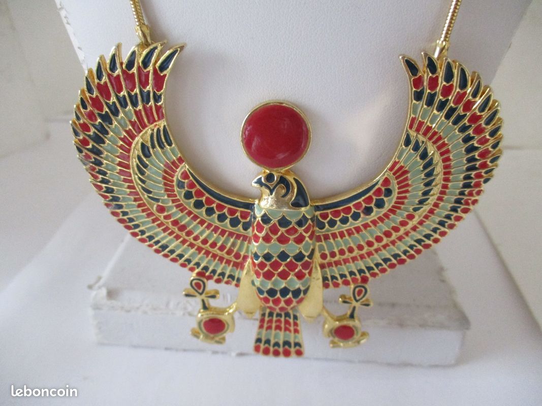 Collier Crâne D'oiseau Ailé En Cuivre Et Bronze - Style Art Nouveau, Fait Main