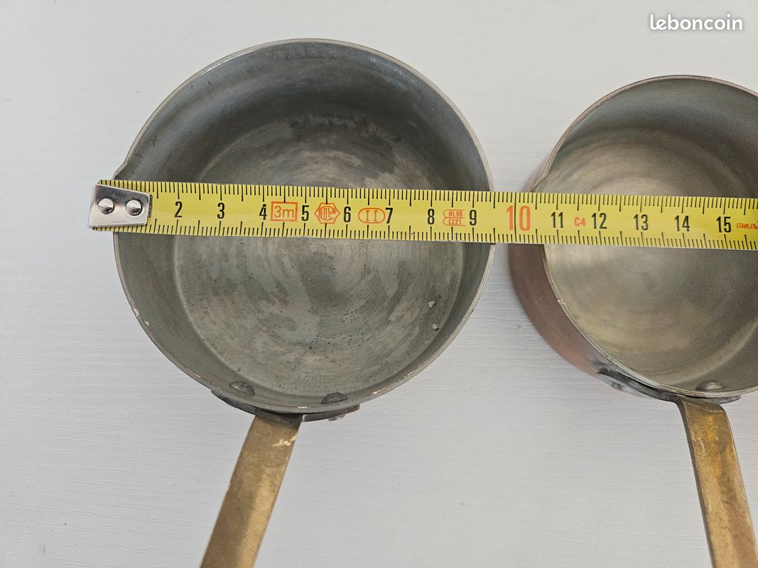 Lot de 4 poêlons poêles miniatures casseroles 100% cuivre diam 930mm 830mm 730mm 630mm - Livraison 24h - cup (image 2)