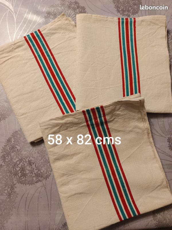 3 beaux torchons anciens neufs de Cholet - Linge de maison