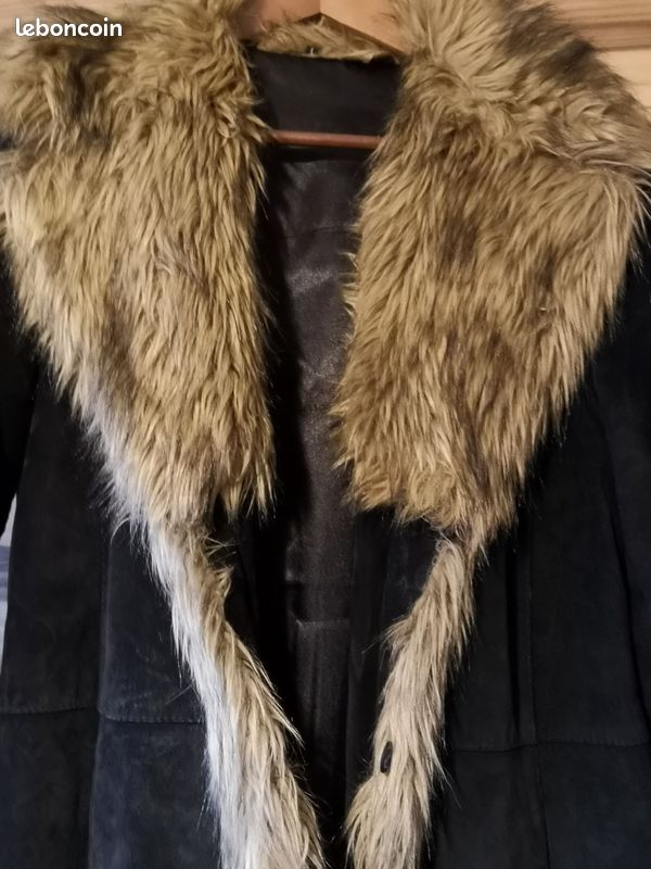 Superbe manteau croûte de porc et fourrure (image 2)