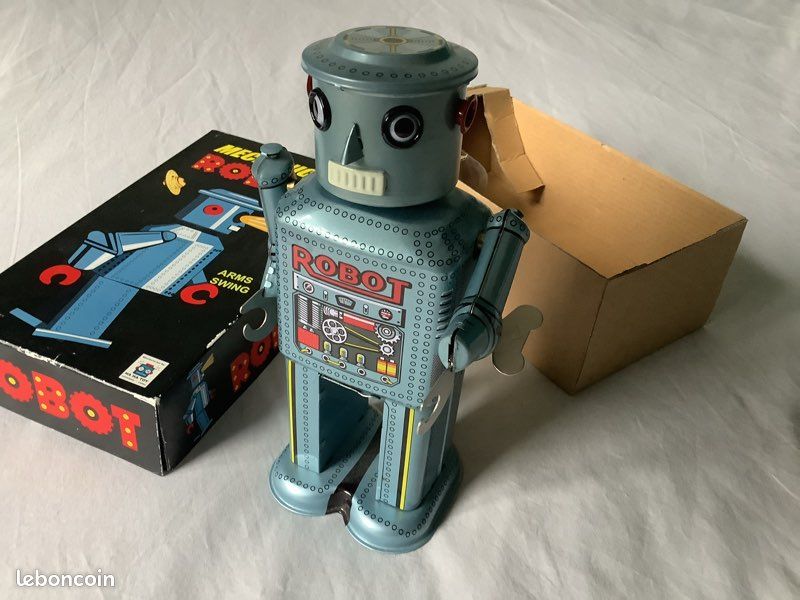 Robot En Métal Vintage Gear Robot - Jouet Mécanique Japonais Qui Marche - Occasion Rétro
