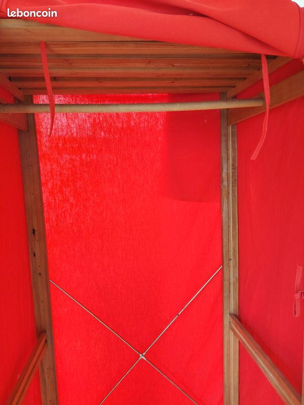 Armoire penderie tissu coton rouge (image 3)