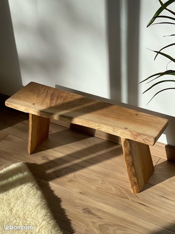 Petit banc en bois support à plantes chêne (image 3)