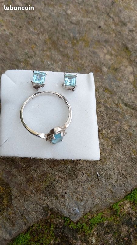 Parure bague et boucles d oreilles en argent et Topaze (image 3)
