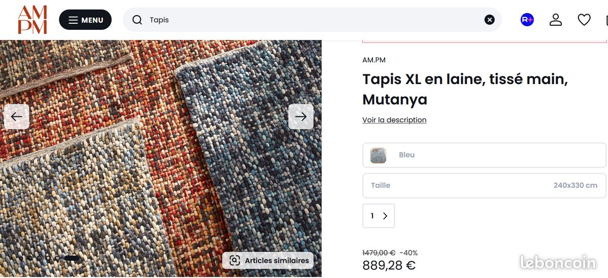 Tapis interieur bleu (image 5)