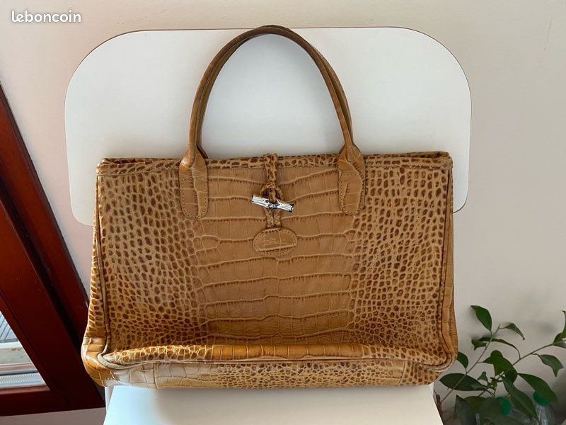 Lot 2 sacs Longchamp cuir embossé crocodile – Très bon état (image 7)