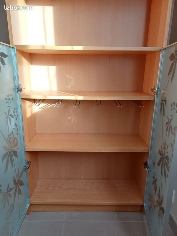 Meuble Billy 80x203x28cm avec portes vitrées (image 3)