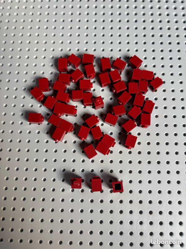 Lego 50 briques de construction 1x1 dark red rouge foncé (image 1)