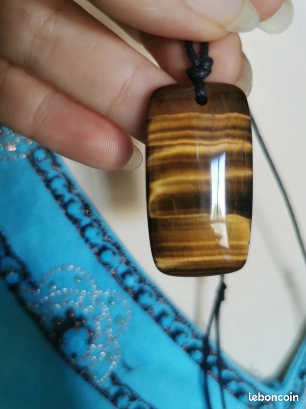 Collier en Oeil de Tigre - lithotherapie - pierres naturelles (image 3)