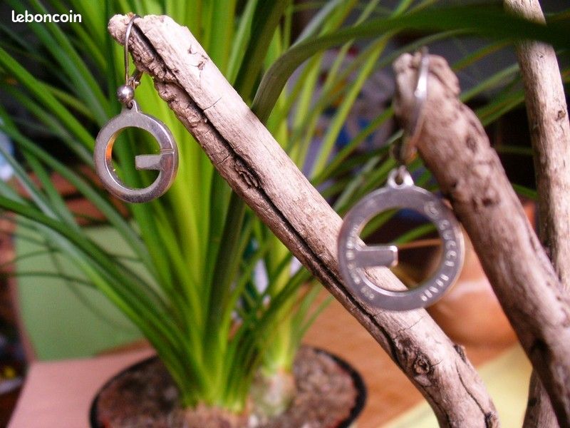 Boucles d'oreilles GUCCI argent massif 925 (image 3)