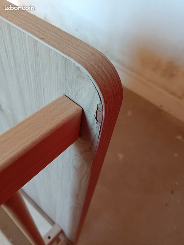 Lit Bébé Bois naturel 120 x 60 cm avec sommier à lattes - 3 Niveaux réglable en hauteur (image 4)