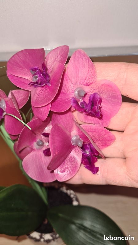 Fleur artificielle orchidée rose dans pot (image 3)