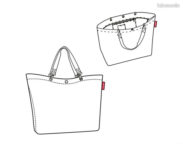 GRAND SAC REISENTHEL Shopper XL à rayures NEUF (image 2)
