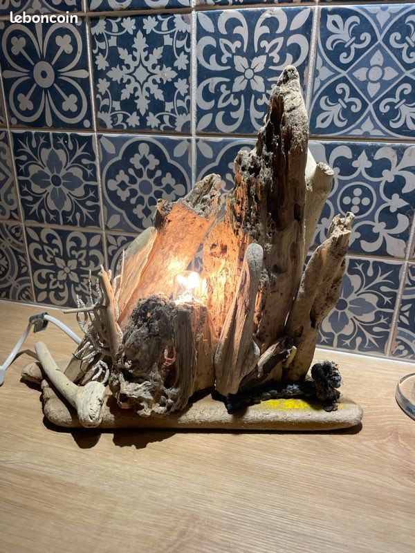 Lampe à poser bois flotté (image 6)