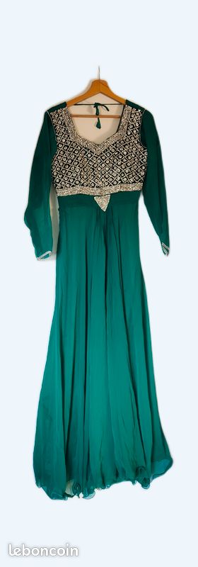 Robe indienne émeraude (image 1)