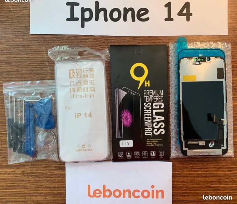 ÉCRAN IPHONE 14 / Joint+coque+Verre+Outils (image 1)
