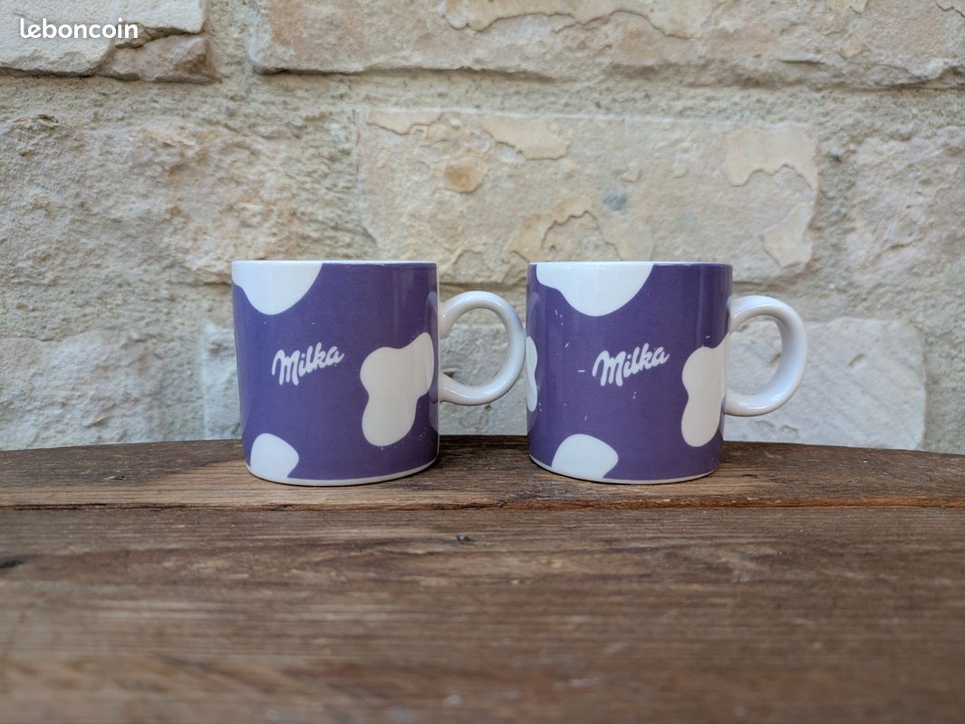 Lot De 2 Mugs Milka Père Noël - Édition 2022, Céramique Violette, Thème Noël Chocolat, Neufs