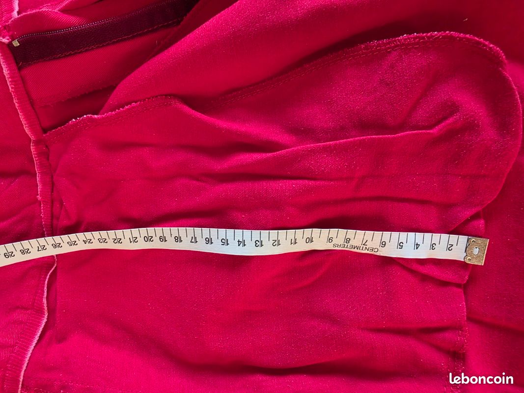 Pantalon rouge taille 44 en coton épais avec des grandes poches (image 10)