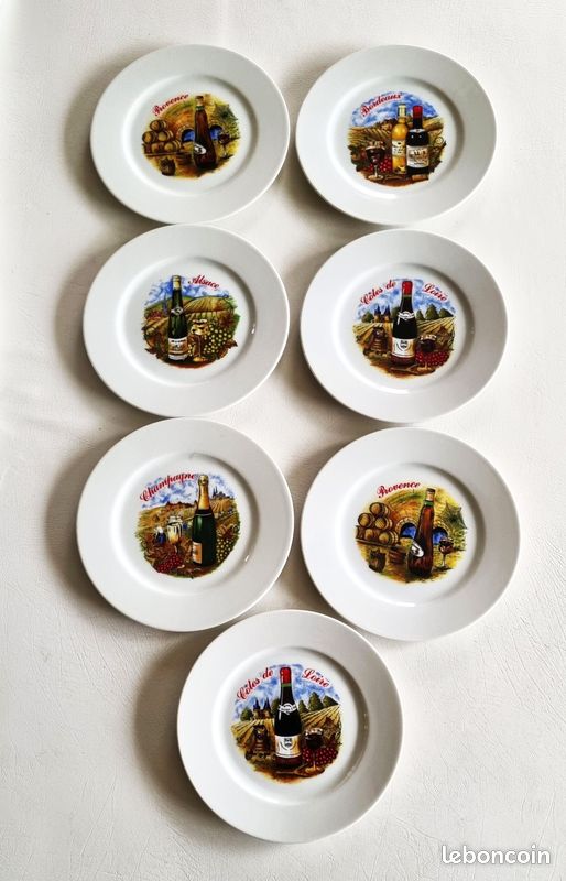 Service 7 Assiettes À Fromage Ou Dessert Revol Porcelaine État Neuf (image 2)
