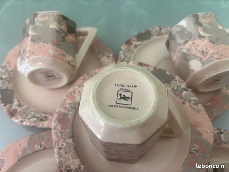 9 tasses et soucoupes octogonales Longchamp (image 4)