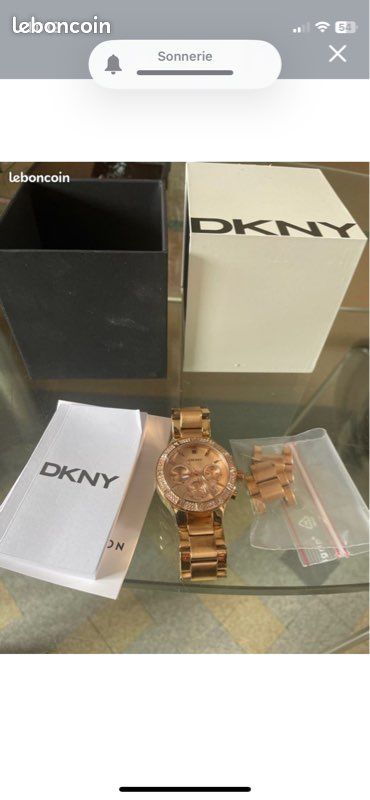 Montre Femme DKNY Avec Diamants - Occasion, Avec Boîte Et Livret D'origine