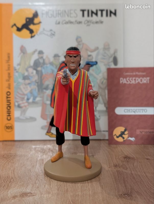 TINTIN - CHIQUITO FIGURE + BOOKLET + PASSPORT (4.5) - LA COLLECTION OFFICIELLE 105