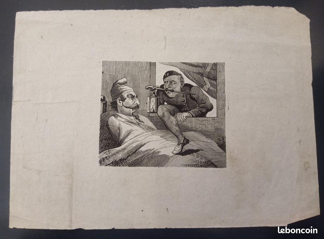 Gravure ancienne caricature Napoléon III (image 1)