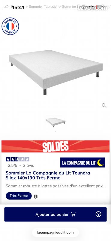 Sommier + matelas Simmons (image 5)
