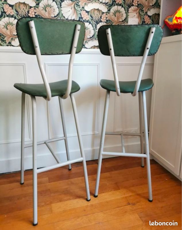 Lot de 2 chaises hautes vintage pour bar (image 6)